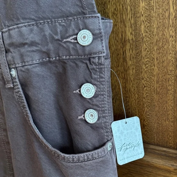 NWT Free people Good Luck Barrel Overalls jumpsuit Sz M - Picture 9 of 11
